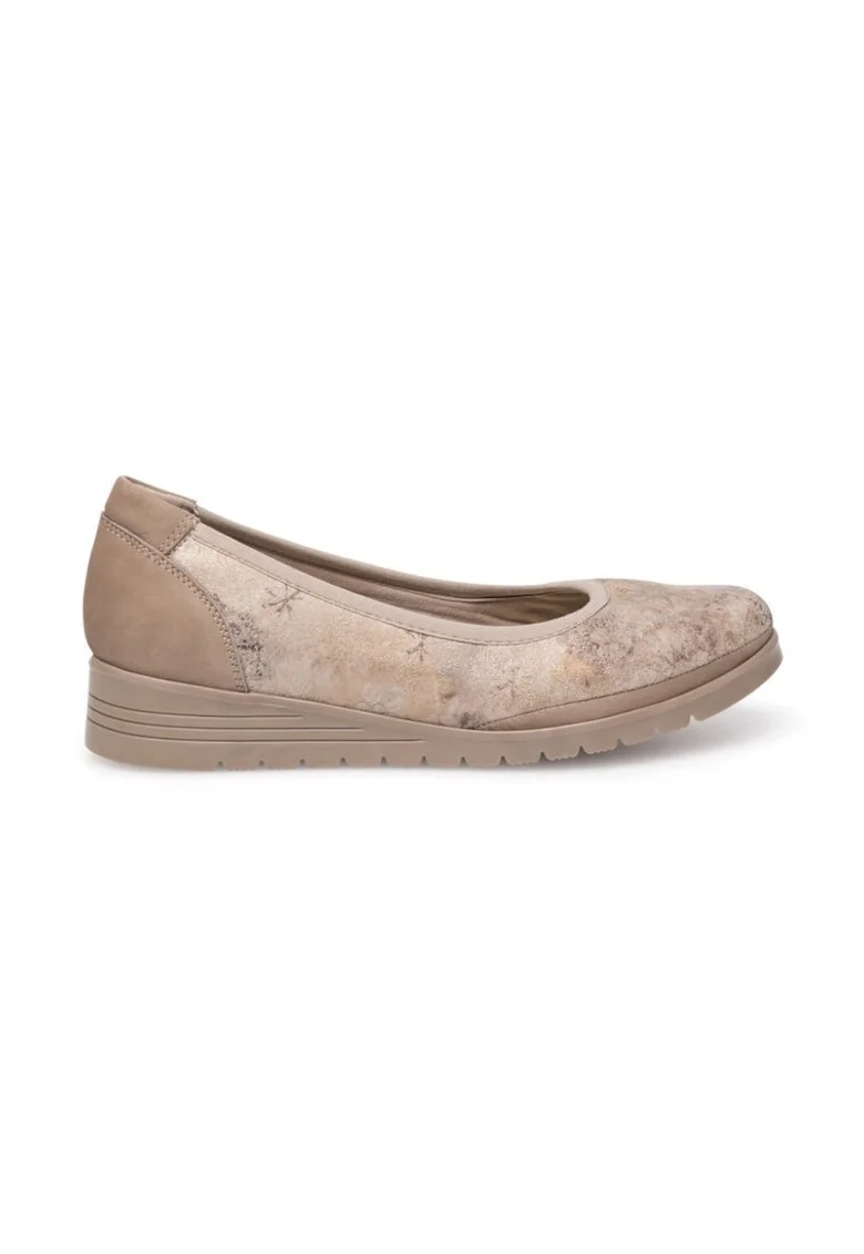 Balerini dama,  590559, Piele naturala, Bej,