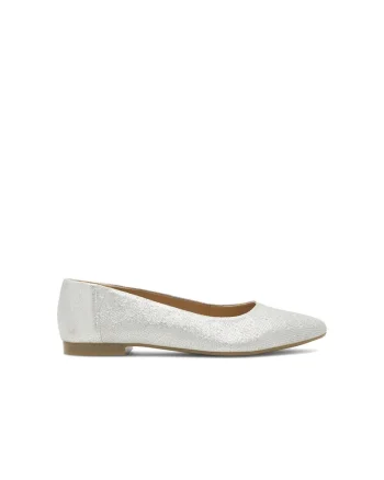 Balerini dama,  590559, Piele naturala, Argintiu,