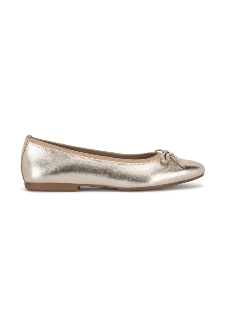Balerini dama,  590559, Piele naturala, Auriu,