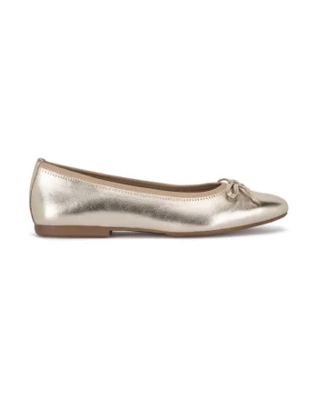 Balerini dama,  590559, Piele naturala, Auriu,
