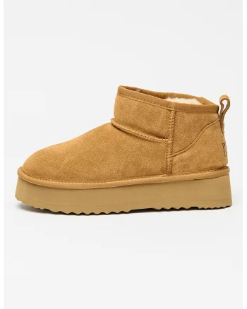 Ghete de piele intoarsa fara inchidere Brogan, Caramel