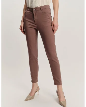 Pantaloni crop slim fit, Maro