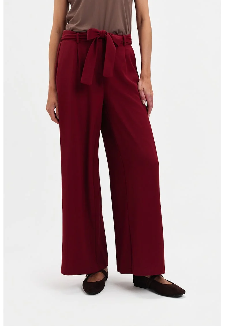 Pantaloni eleganti cu croiala ampla, Visiniu