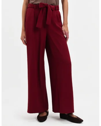 Pantaloni eleganti cu croiala ampla, Visiniu