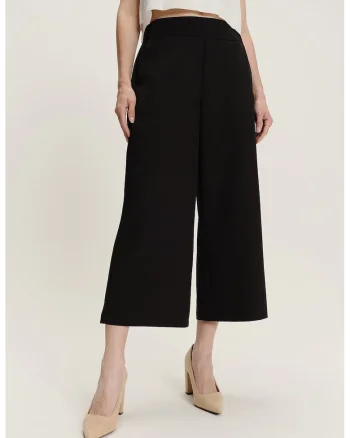 Pantaloni culotte cu buzunare, Negru