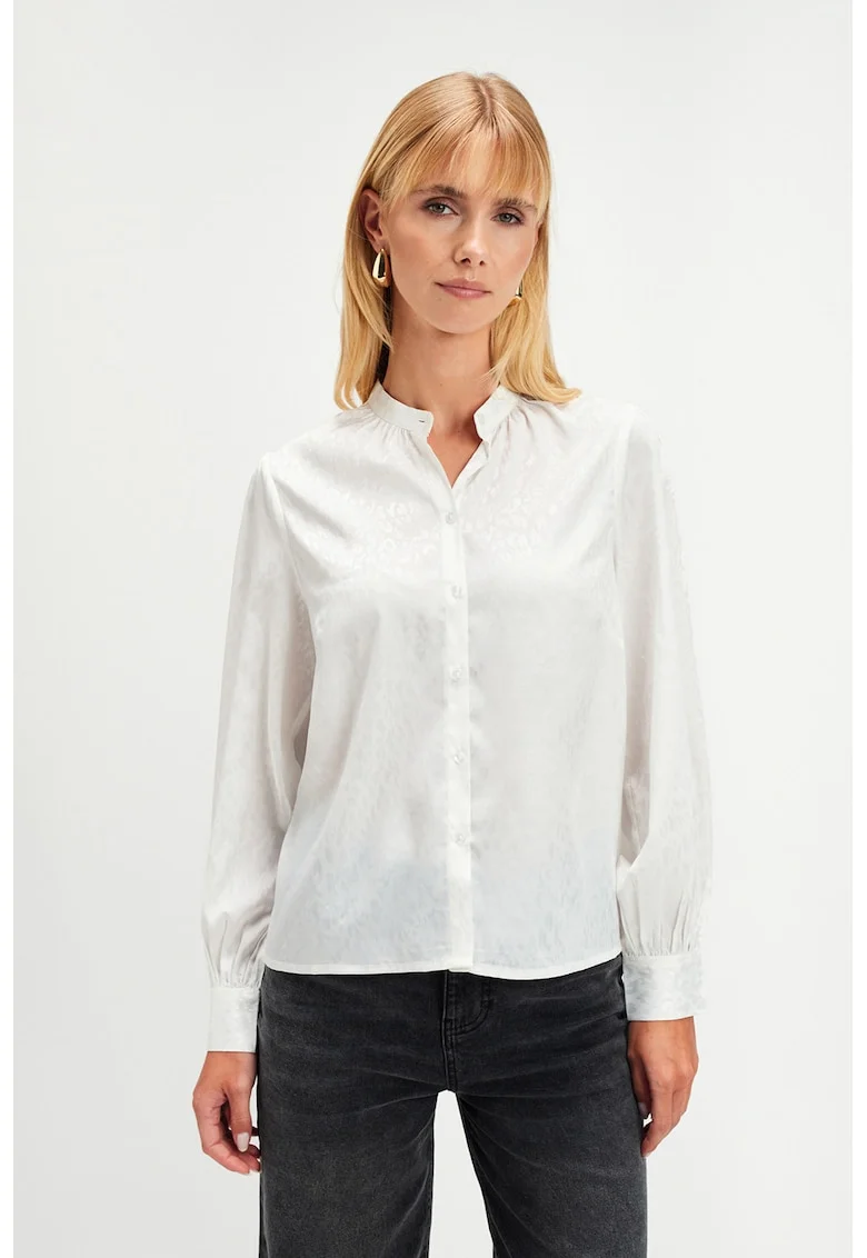 Bluza cu maneci bufante, Alb