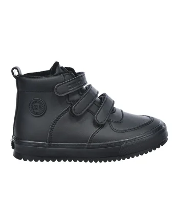 Ghete de piele ecologica cu benzi velcro, Negru