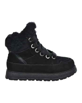 Ghete flatform de piele intoarsa, Negru