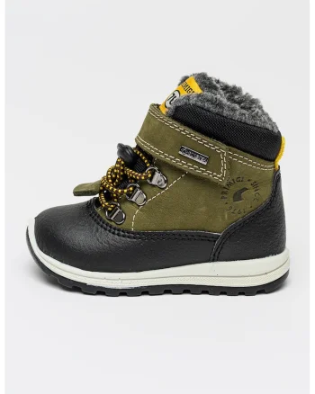 Ghete de iarna cu tehnologie Gore-Tex, Negru/Kaki inchis
