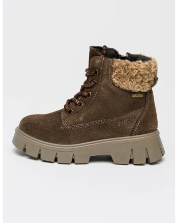 Ghete din piele intoarsa cu blana shearling si tehnologie Gore-Tex, Maro