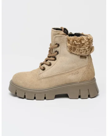 Ghete din piele intoarsa cu blana shearling si tehnologie Gore-Tex, Bej