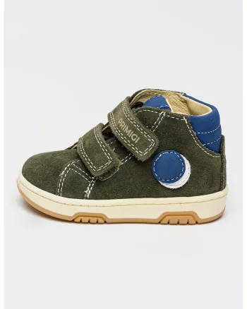 Ghete din piele intoarsa cu model in doua nuante, Albastru inchis/Verde inchis