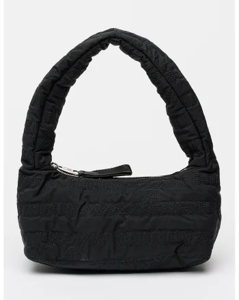 Geanta din material textil cu bareta de umar, Negru