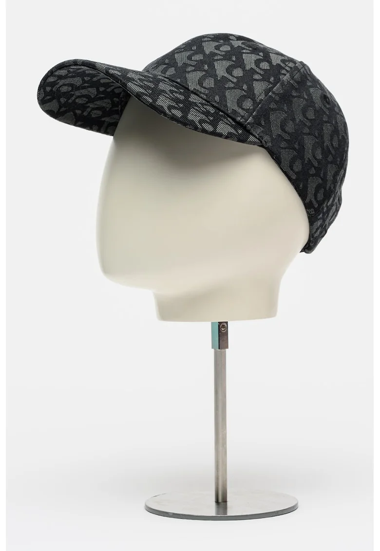 Sapca baseball cu model monograma, Negru/Gri inchis