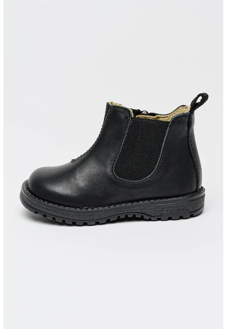 Ghete Chelsea din piele, Negru