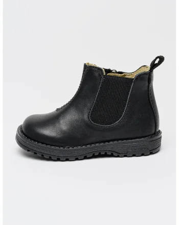 Ghete Chelsea din piele, Negru