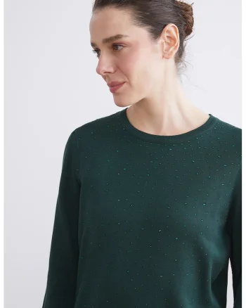 Pulover tricotat fin, Verde englez