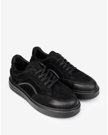 Pantofi barbati confectionati din piele neagra