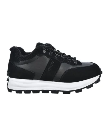 Pantofi sport wedge de piele intoarsa cu captuseala calduroasa, Negru