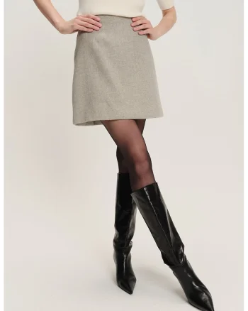 Fusta minicu model herringbone, Grej