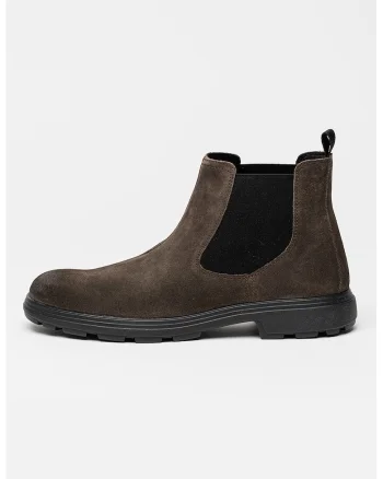 Ghete Chelsea de piele intoarsa, Maro inchis