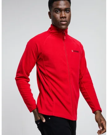 Bluza de trening de fleece cu fermoar Tonneau, Rosu