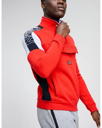 Bluza de trening cu logo Fagostino, Rosu/Alb/Negru