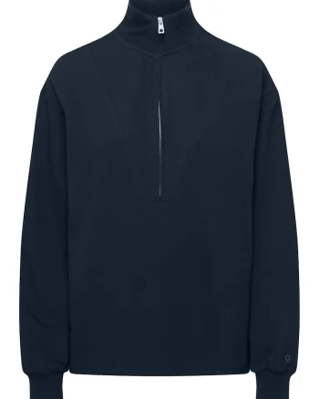 Bluza half zip,  Ramu, albastru, Albastru