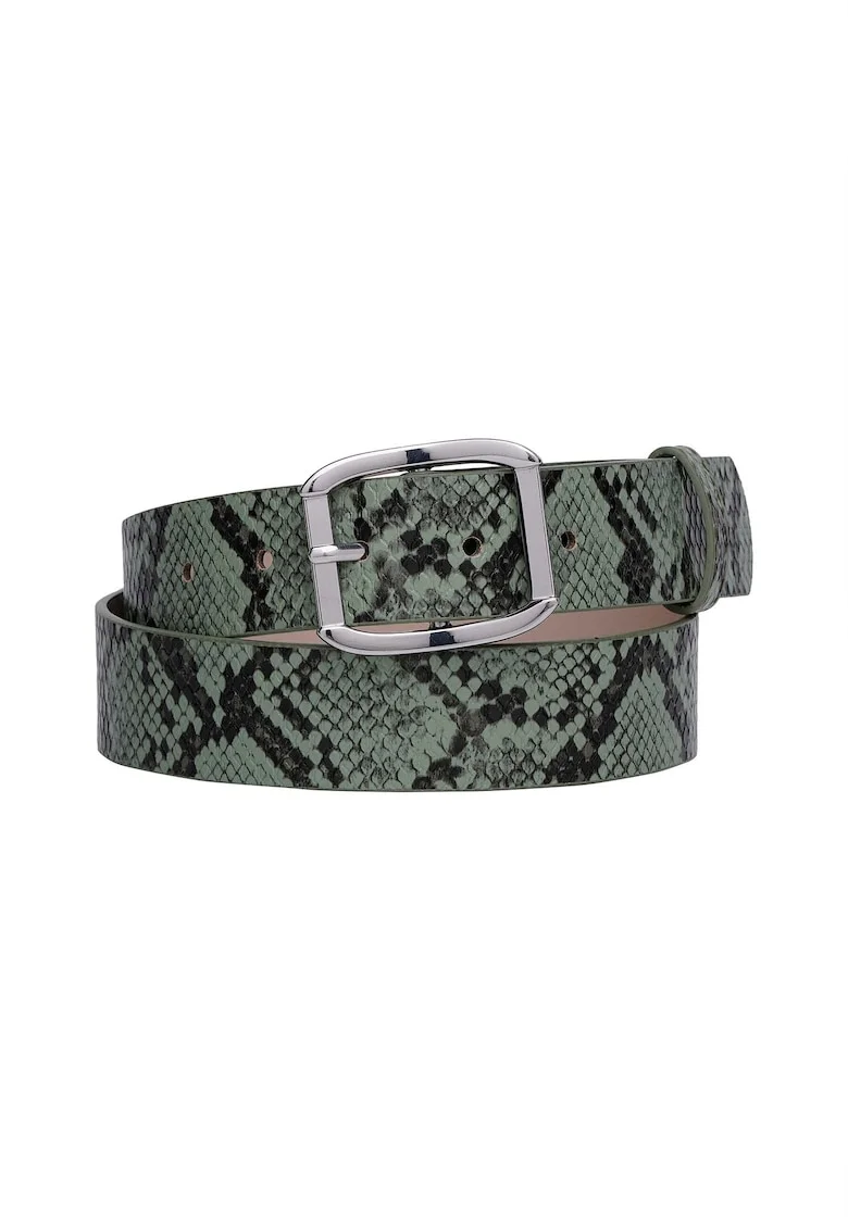 Curea cu aspect de piele de crocodil si catarama metalica