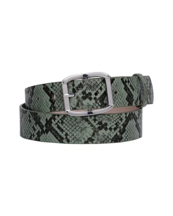 Curea cu aspect de piele de crocodil si catarama metalica