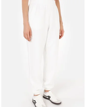 Pantaloni de trening cu buzunare laterale, Alb optic