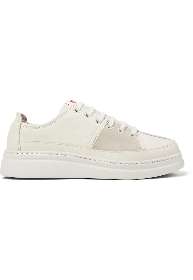 Pantofi sport din piele cu talpa wedge Runner Up Twins, Alb