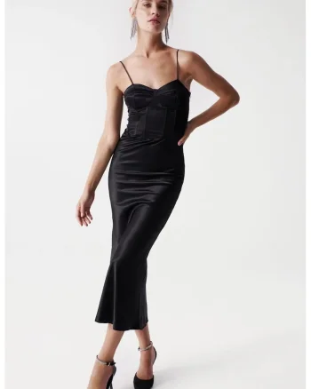 Rochie cu decolteu sweetheart, Negru