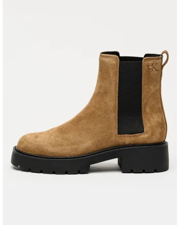 Ghete Chelsea de piele intoarsa, Negru/Maro deschis