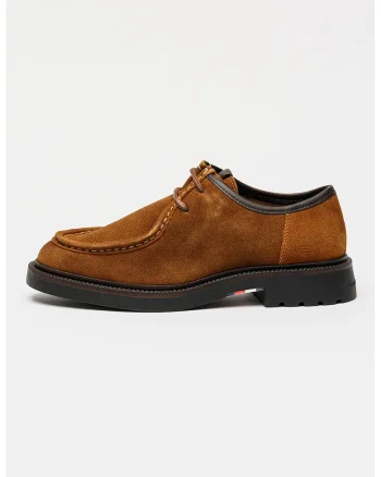 Pantofi de piele intoarsa cu sireturi Comfort, Maro scortisoara