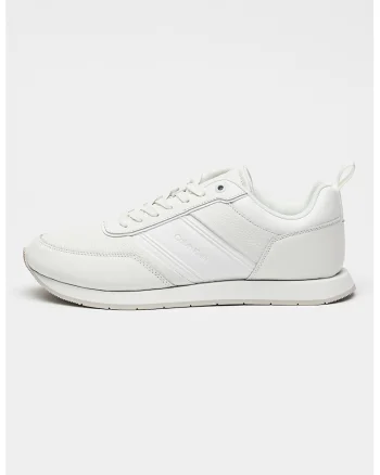 Pantofi sport de piele cu sireturi, Alb optic