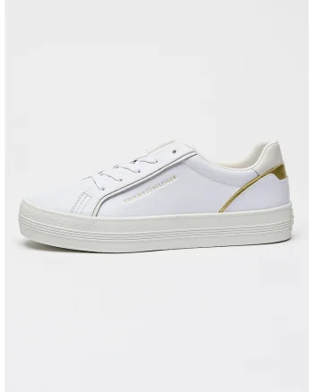 Pantofi sport low-cut de piele, Alb