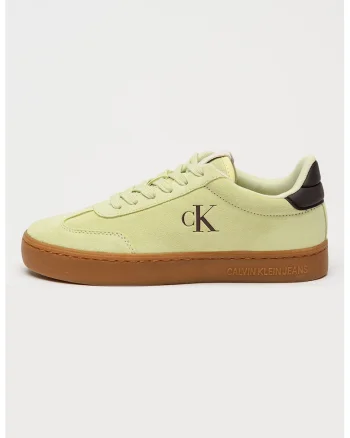 Pantofi sport de piele intoarsa cu garnituri de piele, Verde lime