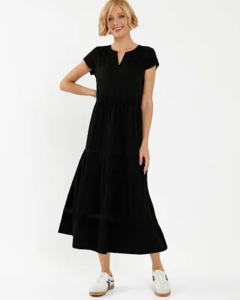 Rochie  G-Luma, negru, cu volane, Negru
