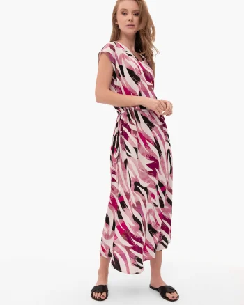 Rochie de vara  G-Milos, roz/alb/negru, Roz multicolor