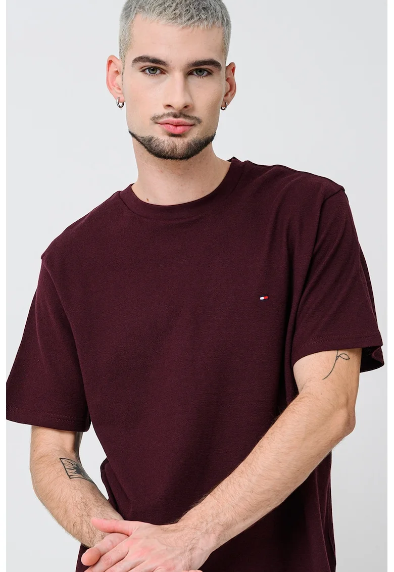 Tricou din bumbac cu decolteu rotund, Violet pruna