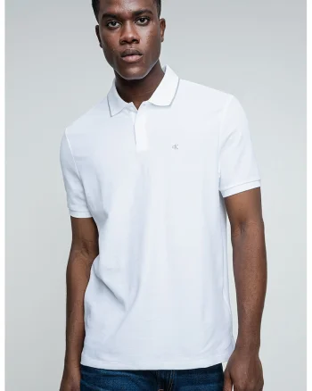 Tricou polo din bumbac pique, Gri/Alb optic
