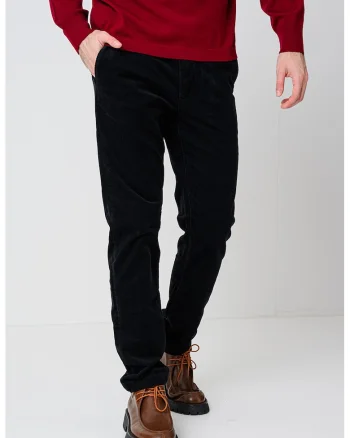 Pantaloni regular-fit din bumbac cu model uni, Albastru ultramarin