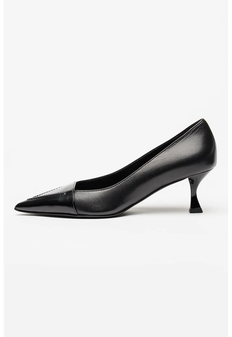 Pantofi de piele cu varf ascutit, Negru