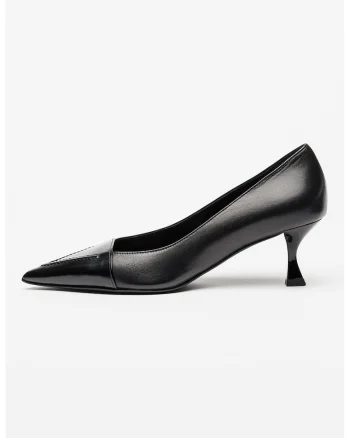 Pantofi de piele cu varf ascutit, Negru