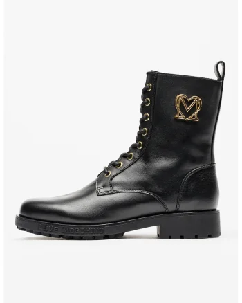 Ghete de piele cu fermoar lateral, Negru