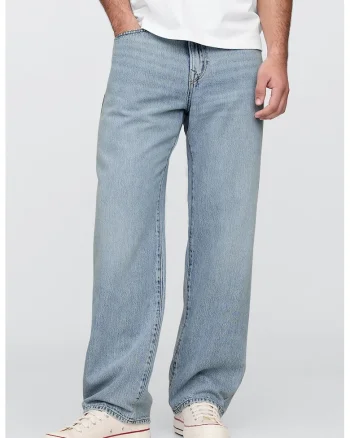 Blugi relaxed fit SuperSoft, Albastru deschis