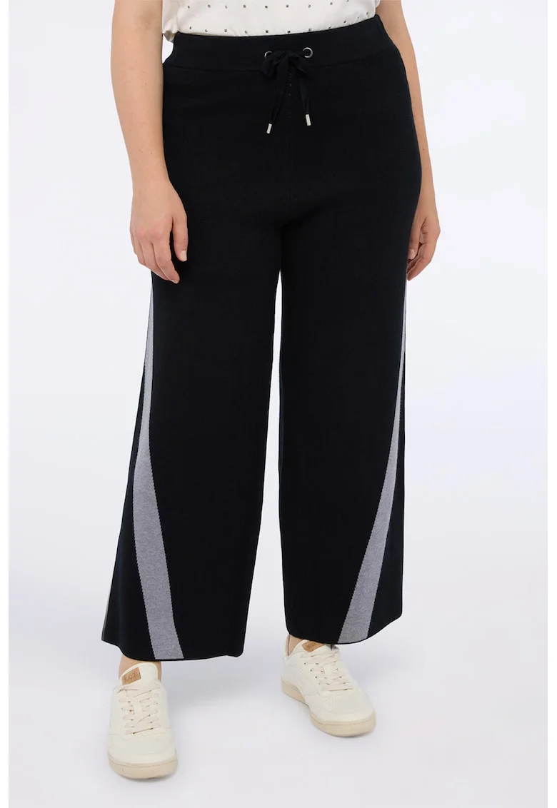 Pantaloni de trening cu croiala evazata si snur, Negru