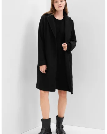 Palton midi uni, Negru
