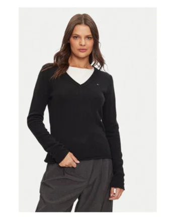 Pulover Dama,  Negru, 100% lana reciclata, Negru
